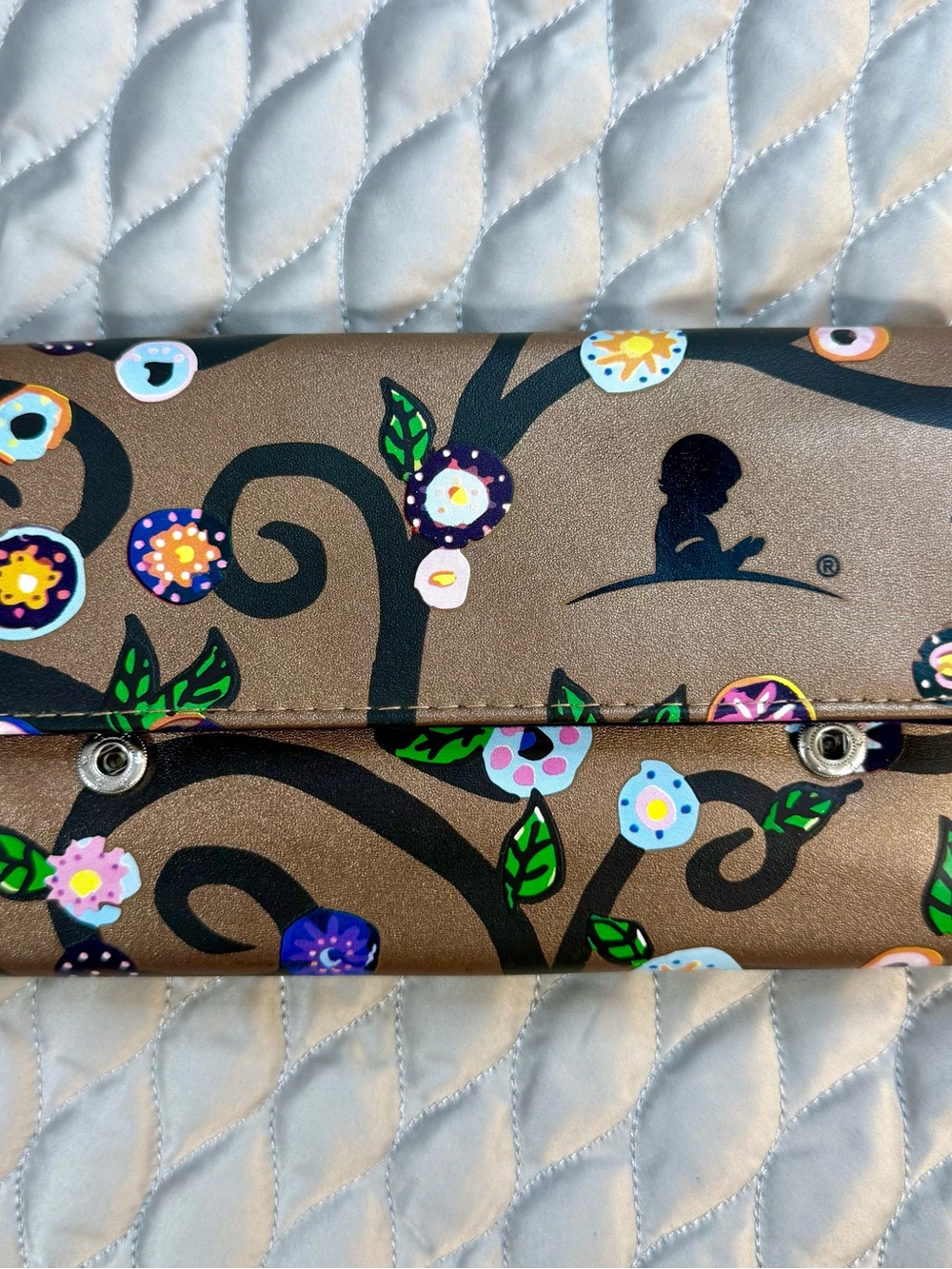 Travel Jewelry, organizer, trifle with Multicolor Blossoms and floral bird desig